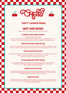 Cherry Diner Soft Launch Menu