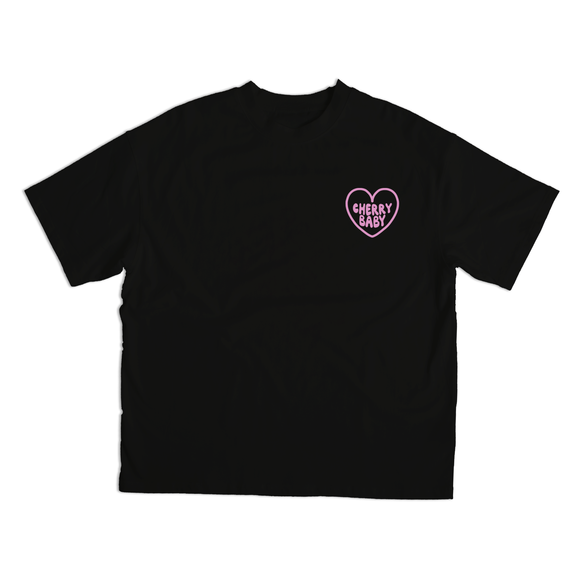 CHERRY BABY TEE IN BLACK