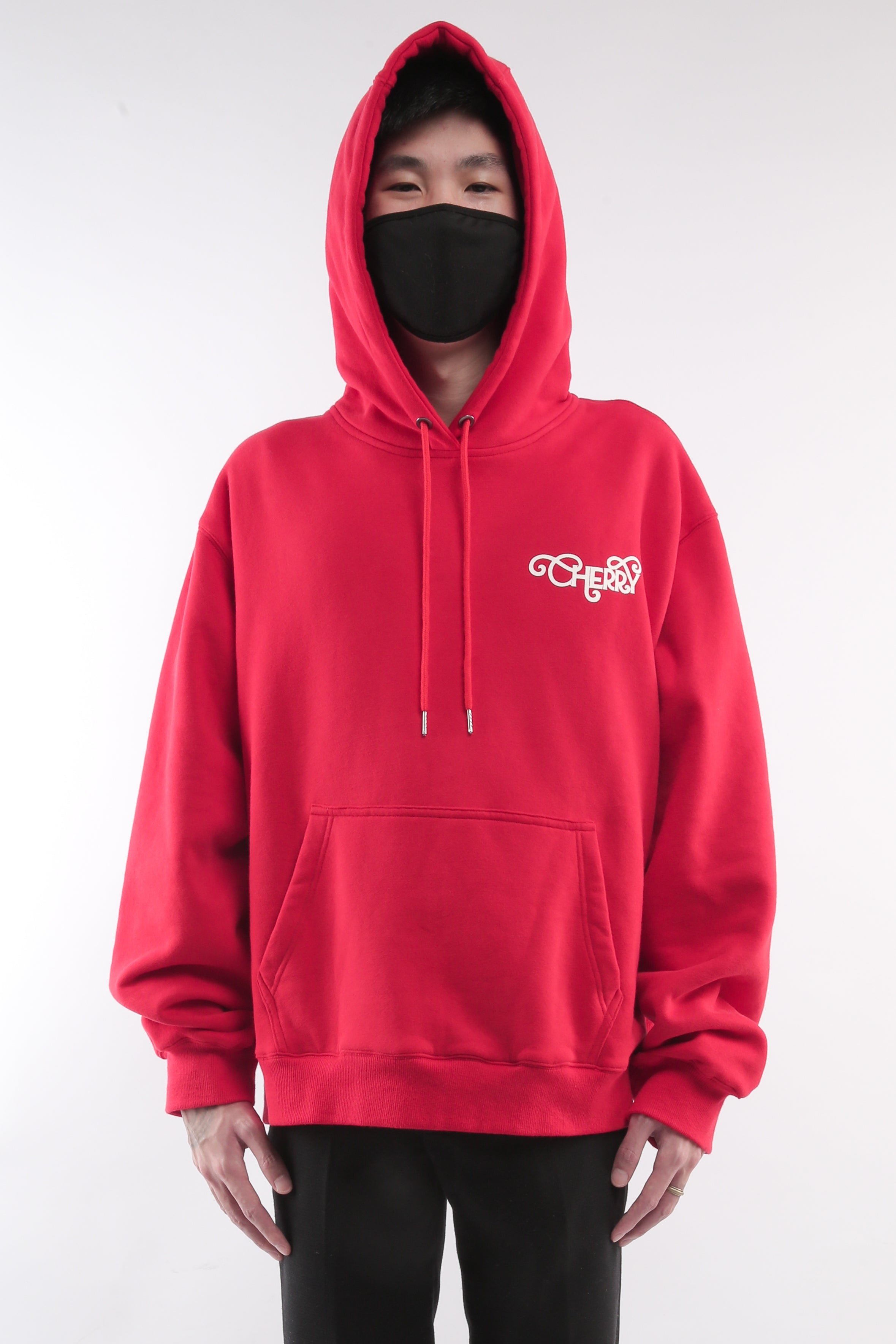 CHERRY DISCOTHEQUE - REFLECTIVE LOGO HOODIE IN CHERRY RED