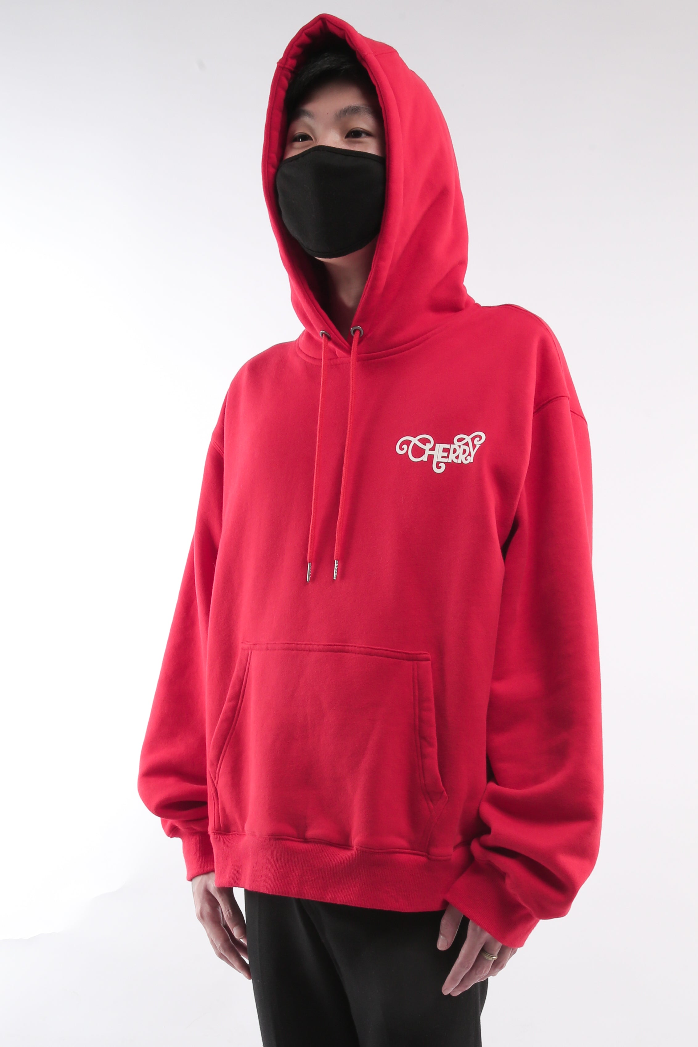 CHERRY DISCOTHEQUE - REFLECTIVE LOGO HOODIE IN CHERRY RED