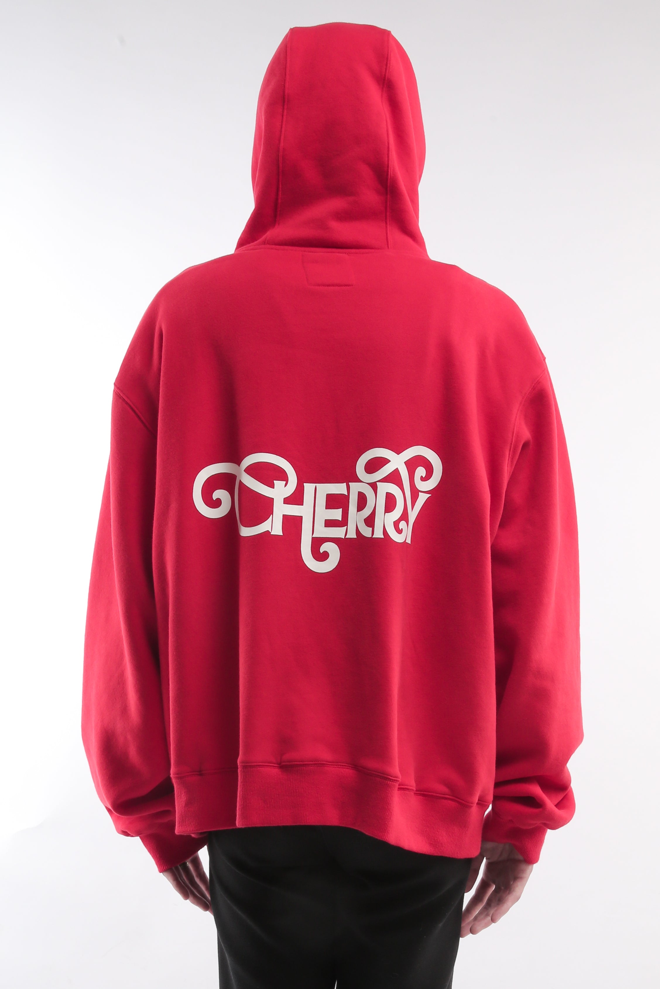 CHERRY DISCOTHEQUE - REFLECTIVE LOGO HOODIE IN CHERRY RED