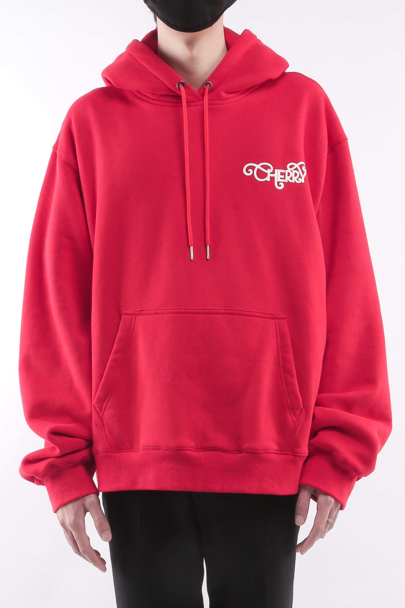 CHERRY DISCOTHEQUE - REFLECTIVE LOGO HOODIE IN CHERRY RED