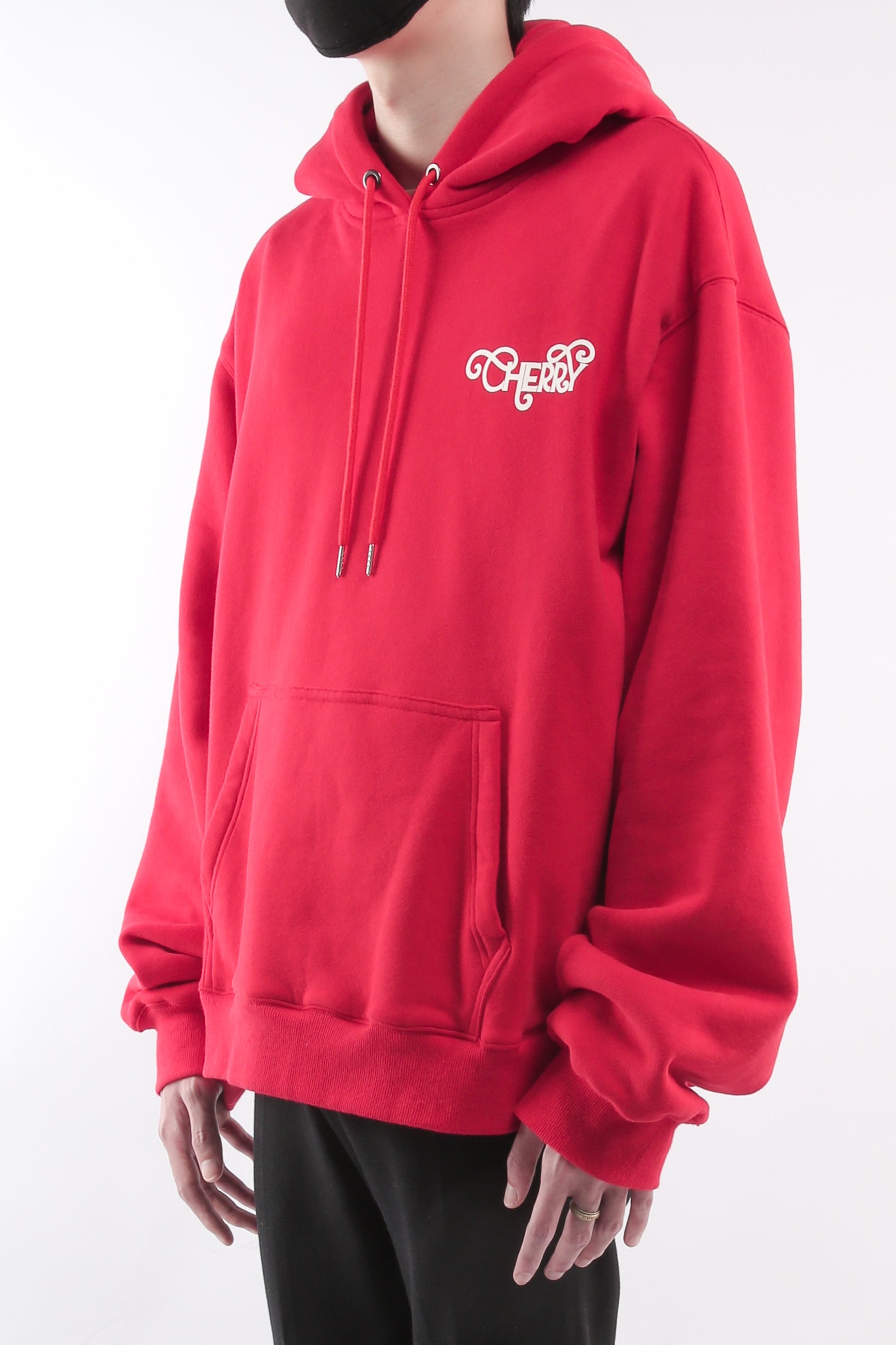 CHERRY DISCOTHEQUE - REFLECTIVE LOGO HOODIE IN CHERRY RED