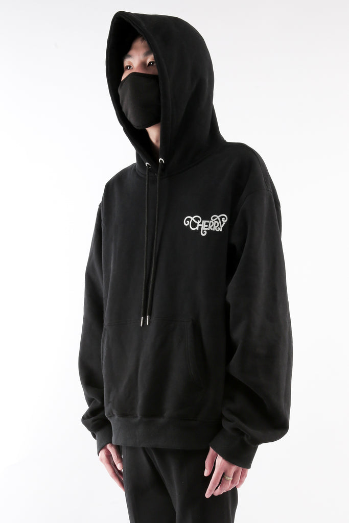 CHERRY DISCOTHEQUE REFLECTIVE LOGO HOODIE IN ONYX BLACK Cherry