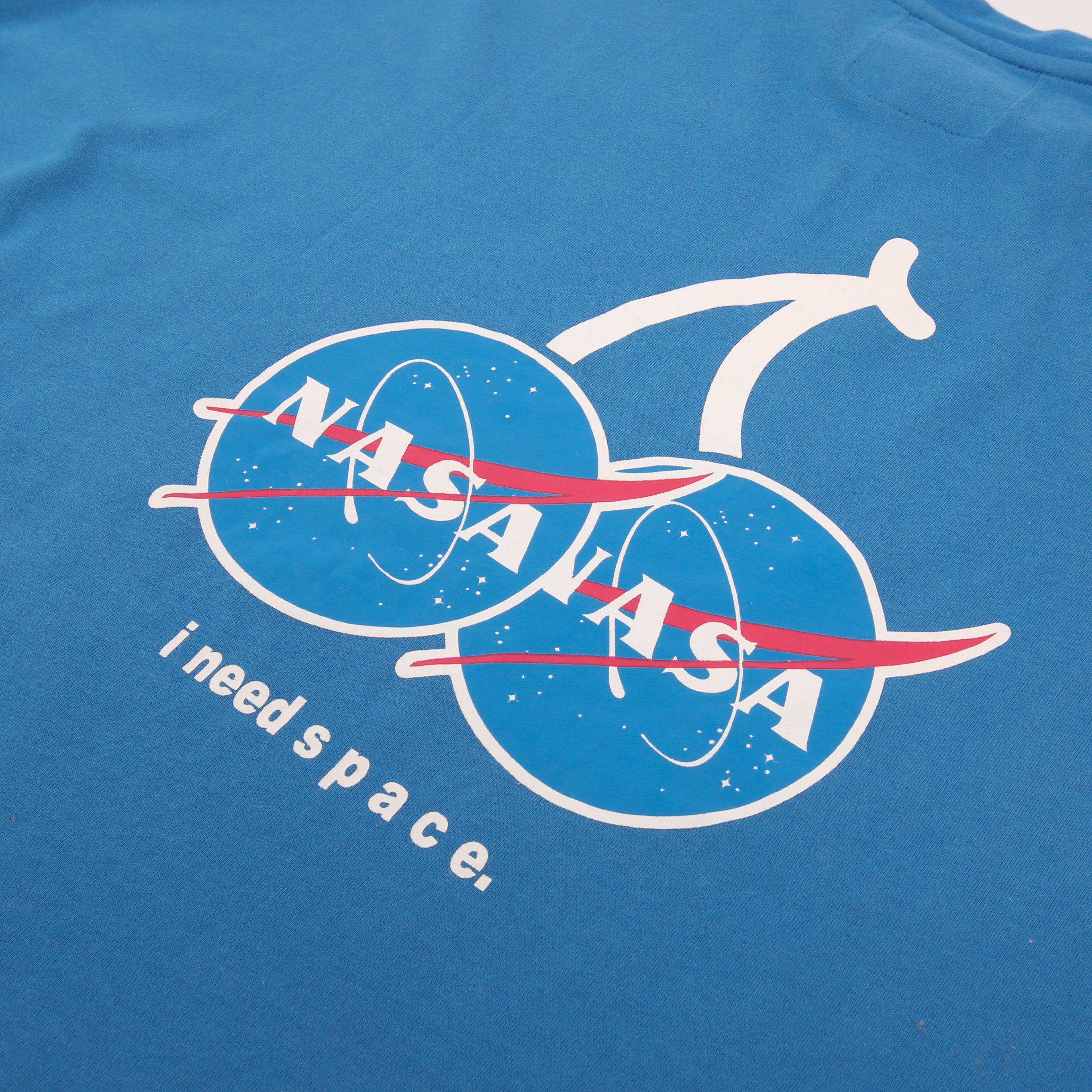 CHERRY DISCOTHEQUE - BIG BOY CUT NASA TEE IN COBALT BLUE
