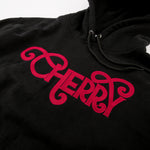 Load image into Gallery viewer, CHERRY DISCOTHEQUE - LOGO HOODIE IN ONYX BLACK WITH RED EMBROIDERY

