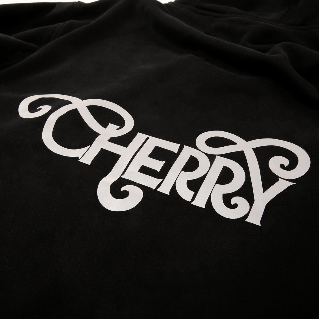 CHERRY DISCOTHEQUE REFLECTIVE LOGO HOODIE IN ONYX BLACK Cherry