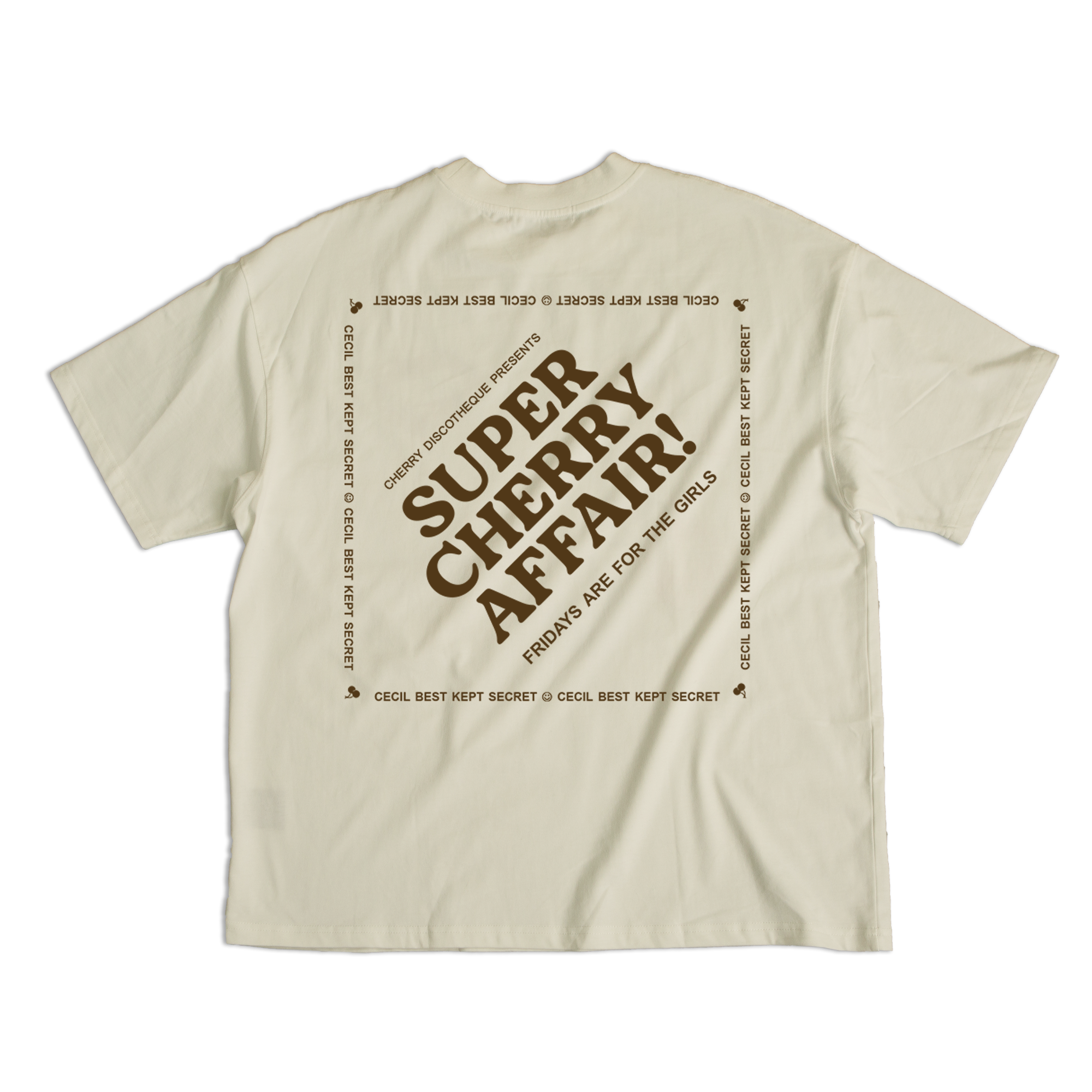 SUPER CHERRY AFFAIR TEE IN CREAM