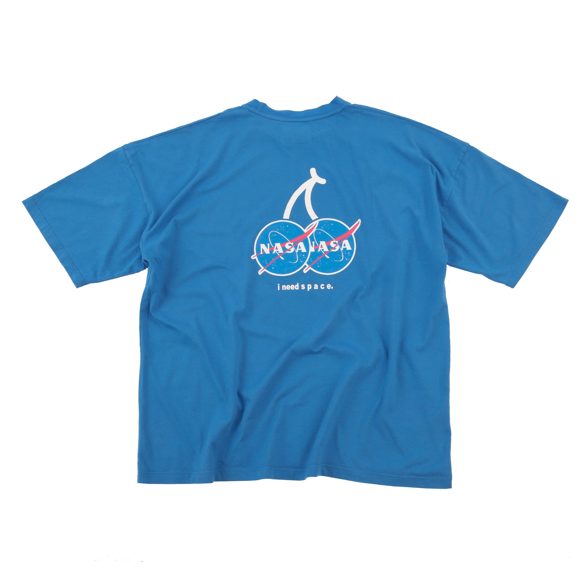 CHERRY DISCOTHEQUE - BIG BOY CUT NASA TEE IN COBALT BLUE