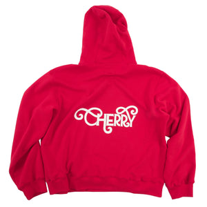 CHERRY DISCOTHEQUE - REFLECTIVE LOGO HOODIE IN CHERRY RED